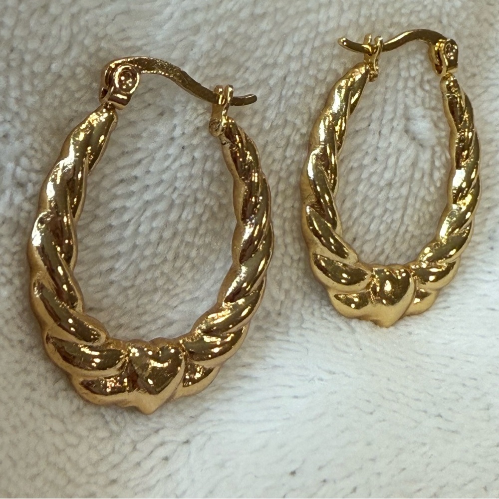 18k Gold Hoop earring,waterproof jewelry,sweat proof,tarnish free,Hypoallergenic